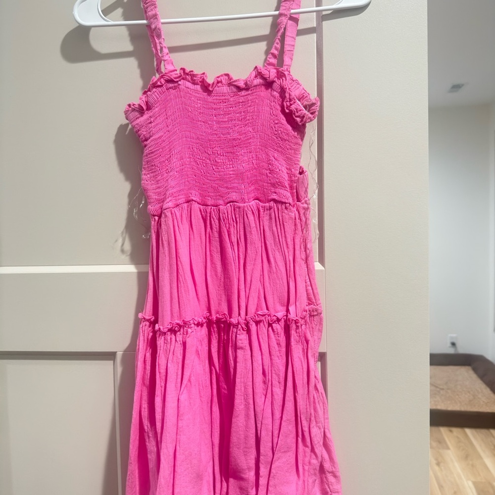 Pink long fit tank